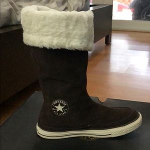 Brown Suede Converse Boot wore only once